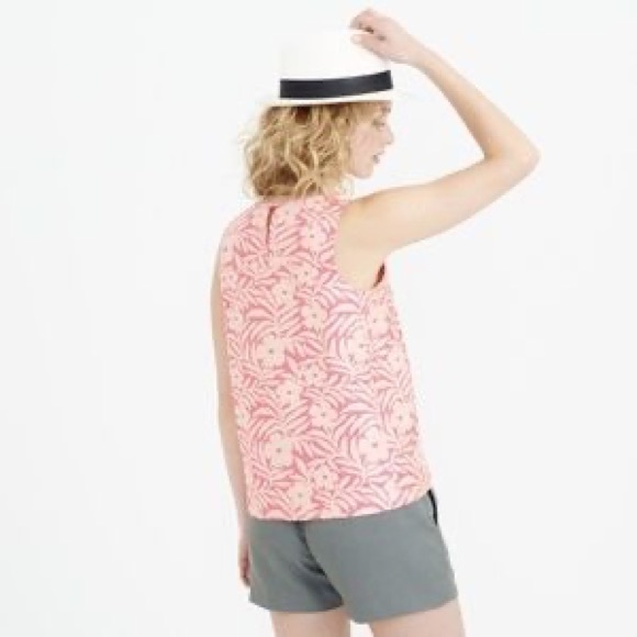 J. Crew plumeria floral jacquard shell in pink - Picture 3 of 9